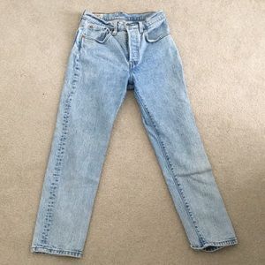 Levi’s 501 Jeans, light wash, 24 waist